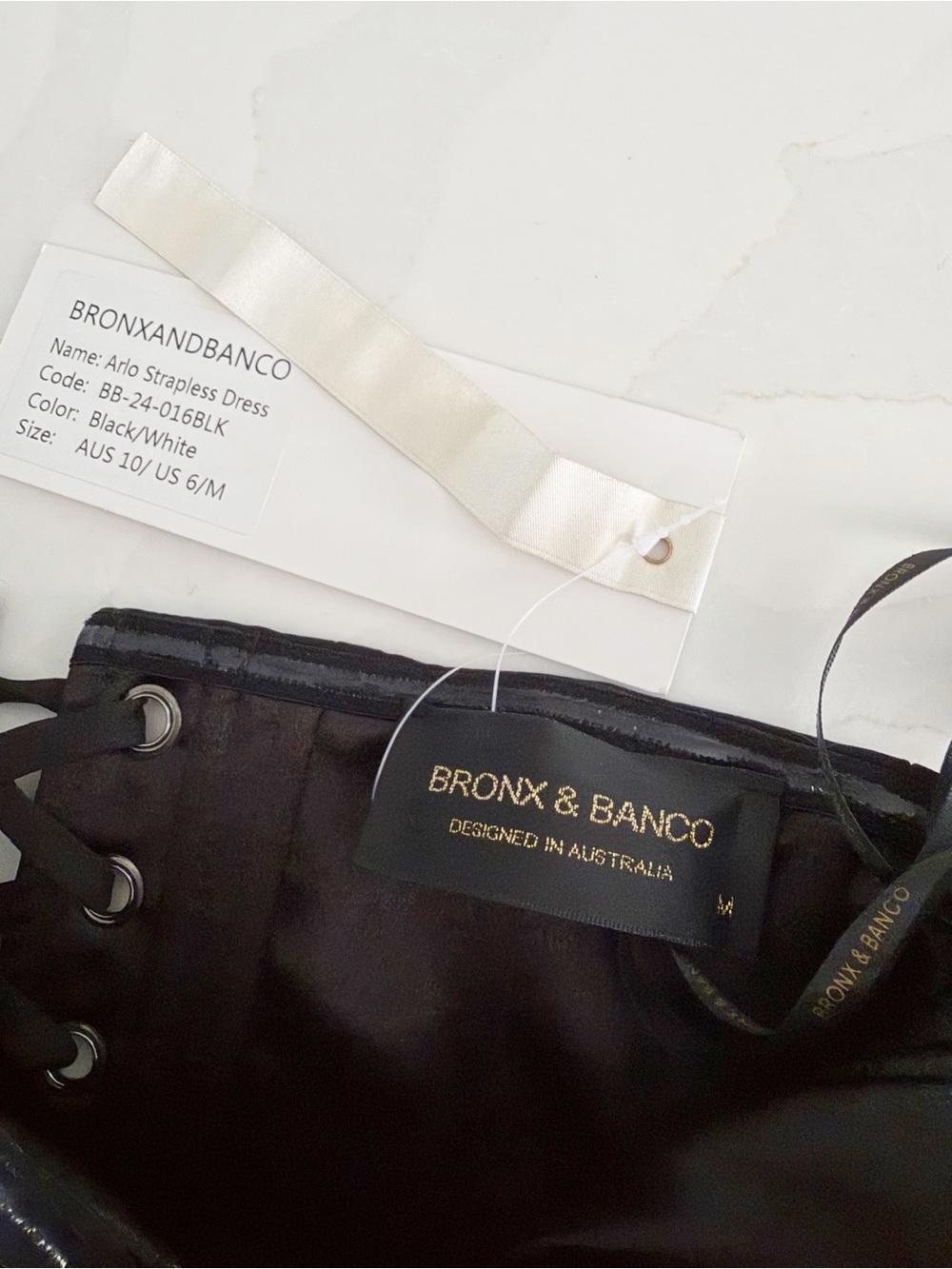 Bronx and Banco Arlo Black Strapless Corset Dress Sz XS $1500 NWT - Picture 8 of 11